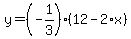 y=%28-1%2F3%29%2812-2%2Ax%29