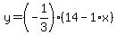 y=%28-1%2F3%29%2814-1%2Ax%29