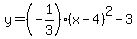y=%28-1%2F3%29%28x-4%29%5E2-3