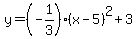 y=%28-1%2F3%29%28x-5%29%5E2%2B3