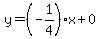 y=%28-1%2F4%29%2Ax%2B0