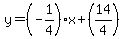 y=%28-1%2F4%29x%2B%2814%2F4%29