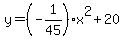 y=%28-1%2F45%29x%5E2%2B20