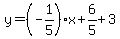 y=%28-1%2F5%29%2Ax%2B6%2F5%2B3