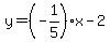 y=%28-1%2F5%29x-2