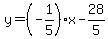 y=%28-1%2F5%29x-28%2F5