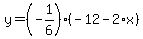 y=%28-1%2F6%29%28-12-2%2Ax%29