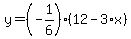 y=%28-1%2F6%29%2812-3%2Ax%29