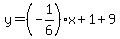 y=%28-1%2F6%29x%2B1%2B9