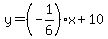 y=%28-1%2F6%29x%2B10