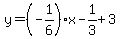 y=%28-1%2F6%29x-1%2F3%2B3