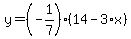 y=%28-1%2F7%29%2814-3%2Ax%29