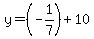 y=%28-1%2F7%29+%2B+10