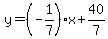 y=%28-1%2F7%29+x%2B40%2F7