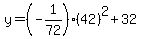 y=%28-1%2F72%29%2842%29%5E2%2B32
