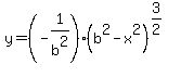 y=%28-1%2Fb%5E2%29%2A%28b%5E2+-+x%5E2%29%5E%283%2F2%29