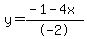 y=%28-1-4x%29%2F-2