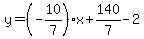 y=%28-10%2F7%29%2Ax%2B140%2F7-2
