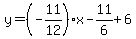 y=%28-11%2F12%29x-11%2F6%2B6