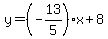 y=%28-13%2F5%29x%2B8
