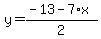 y=%28-13-7%2Ax%29%2F2
