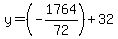 y=%28-1764%2F72%29%2B32