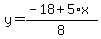 y=%28-18%2B5%2Ax%29%2F8