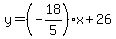 y=%28-18%2F5%29x%2B26