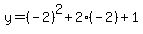 y=%28-2%29%5E2%2B2%28-2%29%2B1