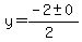 y=%28-2%2B-+0%29%2F%282%29