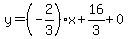 y=%28-2%2F3%29%2Ax%2B16%2F3%2B0