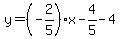 y=%28-2%2F5%29x-4%2F5-4