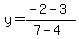 y=%28-2-3%29%2F%287-4%29