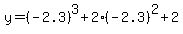 y=%28-2.3%29%5E3+%2B+2%28-2.3%29%5E2+%2B+2