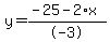 y=%28-25-2%2Ax%29%2F-3