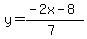 y=%28-2x-8%29%2F%287%29
