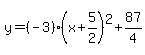 y=%28-3%29%28x%2B5%2F2%29%5E2%2B87%2F4