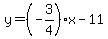 y=%28-3%2F4%29%2Ax-11