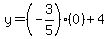 y=%28-3%2F5%29%2A%280%29%2B4