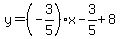 y=%28-3%2F5%29x-3%2F5%2B8