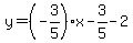 y=%28-3%2F5%29x-3%2F5-2