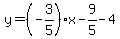 y=%28-3%2F5%29x-9%2F5-4