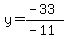 y=%28-33%29%2F%28-11%29
