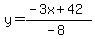 y=%28-3x%2B42%29%2F%28-8%29