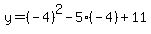 y=%28-4%29%5E2-5%28-4%29%2B11