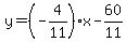 y=%28-4%2F11%29x-60%2F11