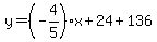 y=%28-4%2F5%29x%2B24%2B136