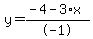 y=%28-4-3%2Ax%29%2F-1