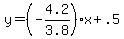 y=%28-4.2%2F3.8%29x%2B.5