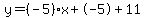 y=%28-5%29x%2B-5%2B11